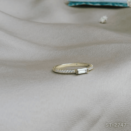 Timeless Baguette Diamond Stacking Ring by Anirudh Jewels