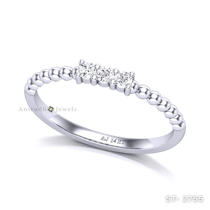 Handcrafted Beaded Finish Diamond Ring By Anirudh Jewels