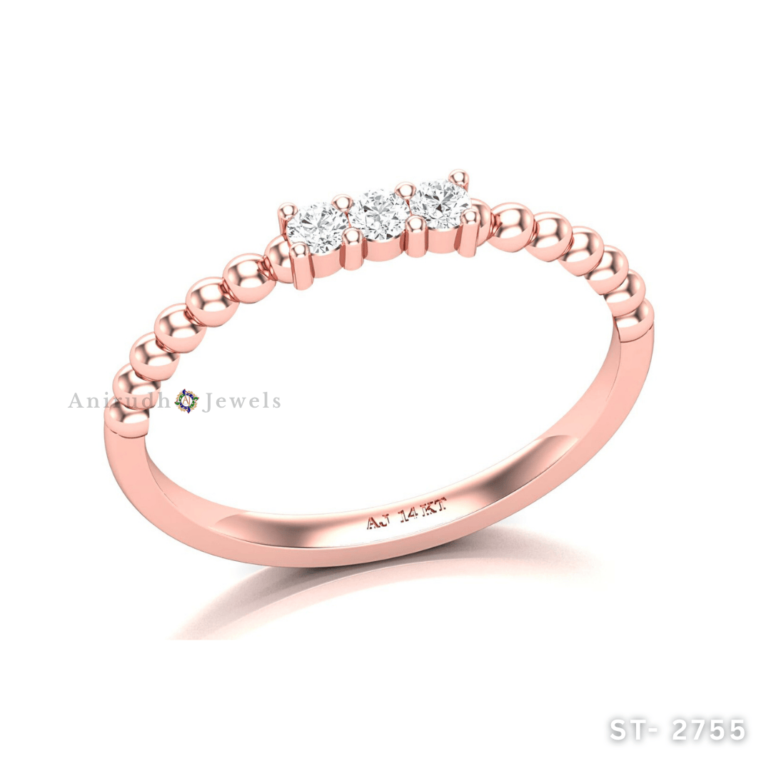 Handcrafted Beaded Finish Diamond Ring By Anirudh Jewels