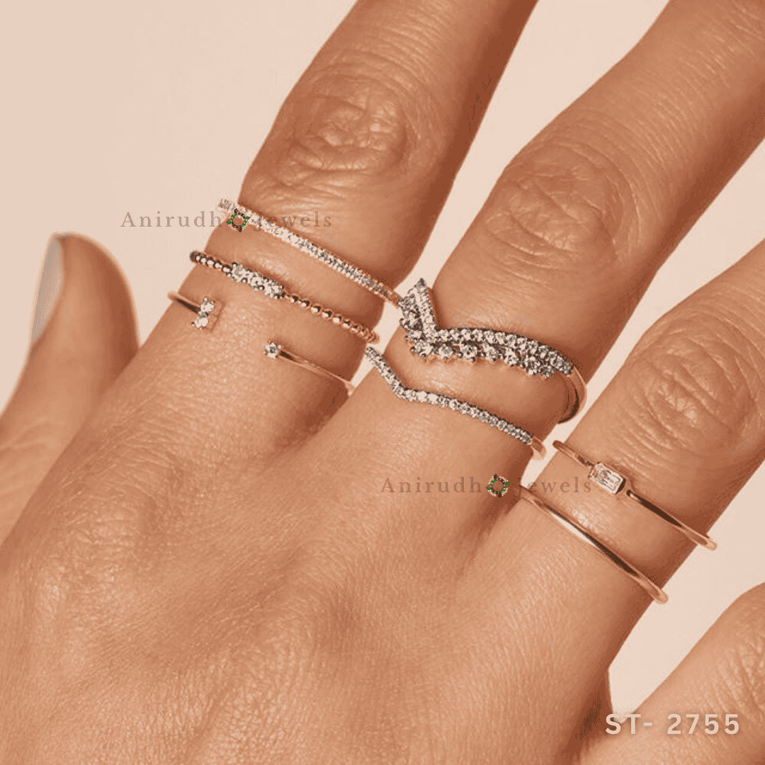 Handcrafted Beaded Finish Diamond Ring By Anirudh Jewels