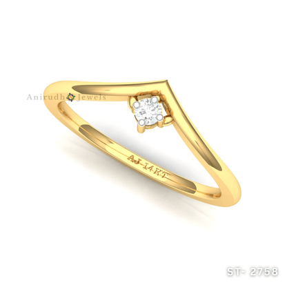 Graceful V Diamond Ring by Anirudh Jewels
