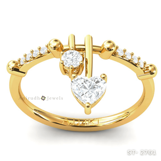 Heart Drop Diamond Ring by Anirudh Jewels.