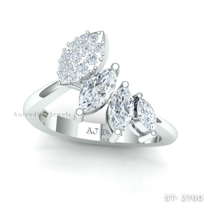 Cluster Leaf Aura Ring by Anirudh Jewels