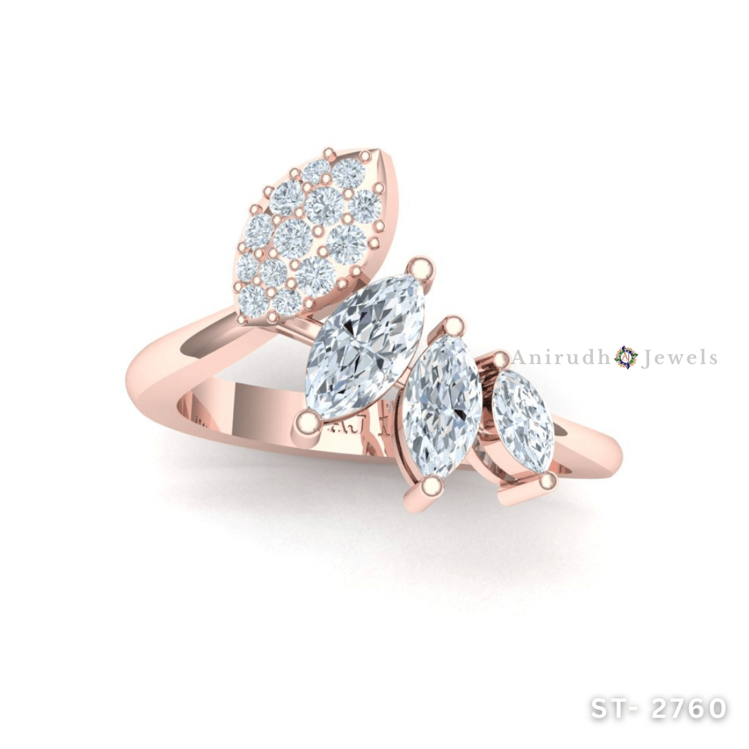 Cluster Leaf Aura Ring by Anirudh Jewels