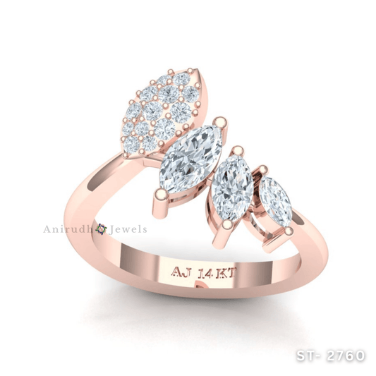 Cluster Leaf Aura Ring by Anirudh Jewels