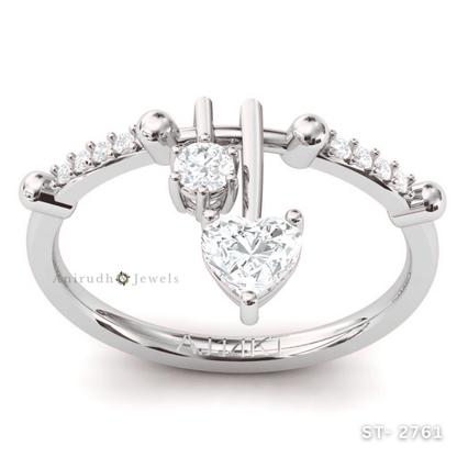 Heart Drop Diamond Ring by Anirudh Jewels.