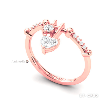 Heart Drop Diamond Ring by Anirudh Jewels.