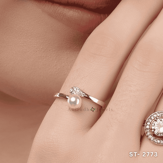 Pearl Sparkle Ring by Anirudh Jewels