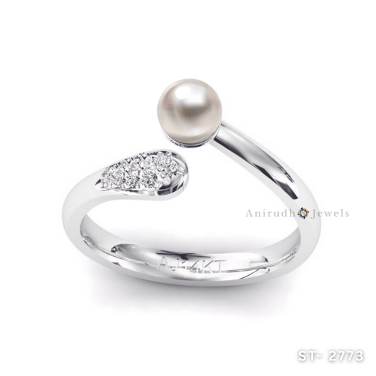 Pearl Sparkle Ring by Anirudh Jewels
