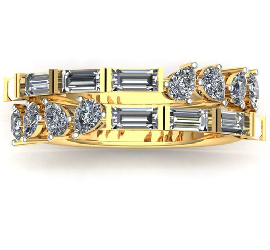 CVD Diamond Wide Channel Band Ring