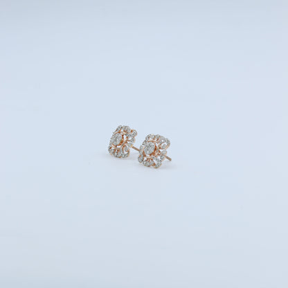 Diamond Filigree Halo Stud Earrings