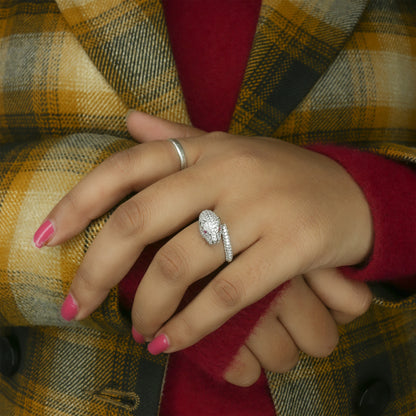 Ruby Halo Diamond Gold Ring - Anirudh Jewels