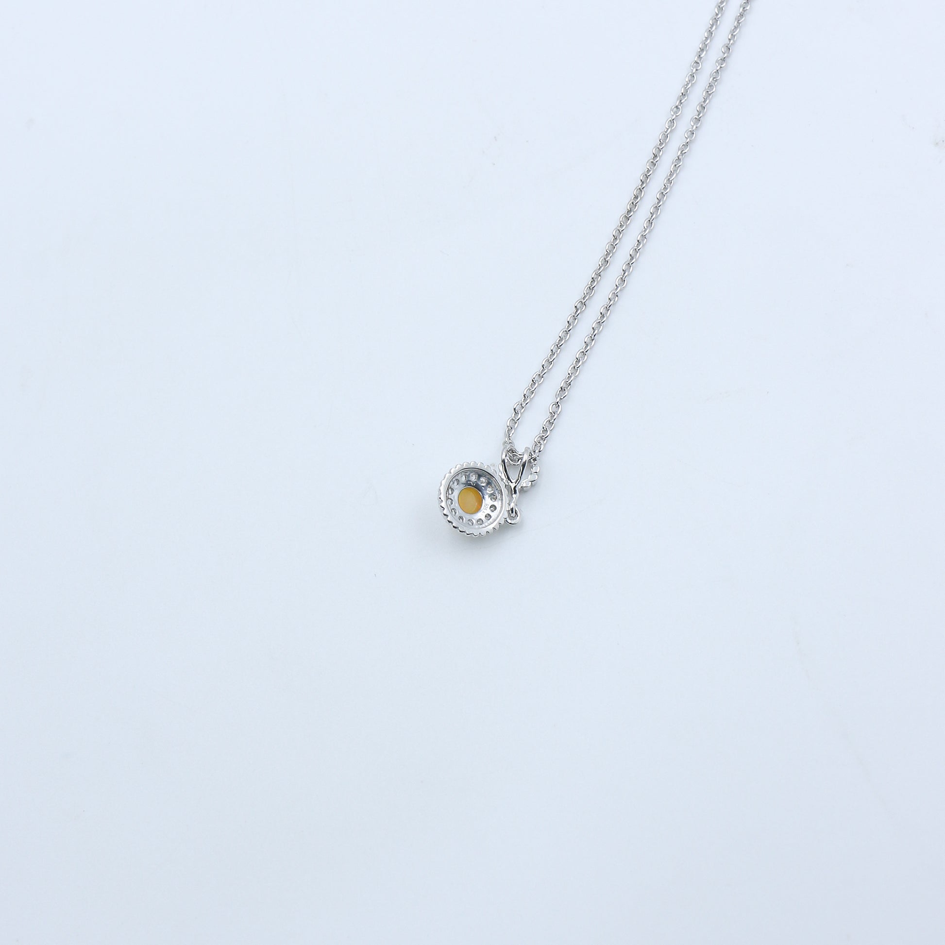 Diamond Opal Halo Gold Pendant for Women – Elegant Designer Necklace Pendant - Anirudh Jewels