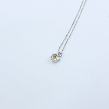 Diamond Opal Halo Gold Pendant for Women – Elegant Designer Necklace Pendant - Anirudh Jewels
