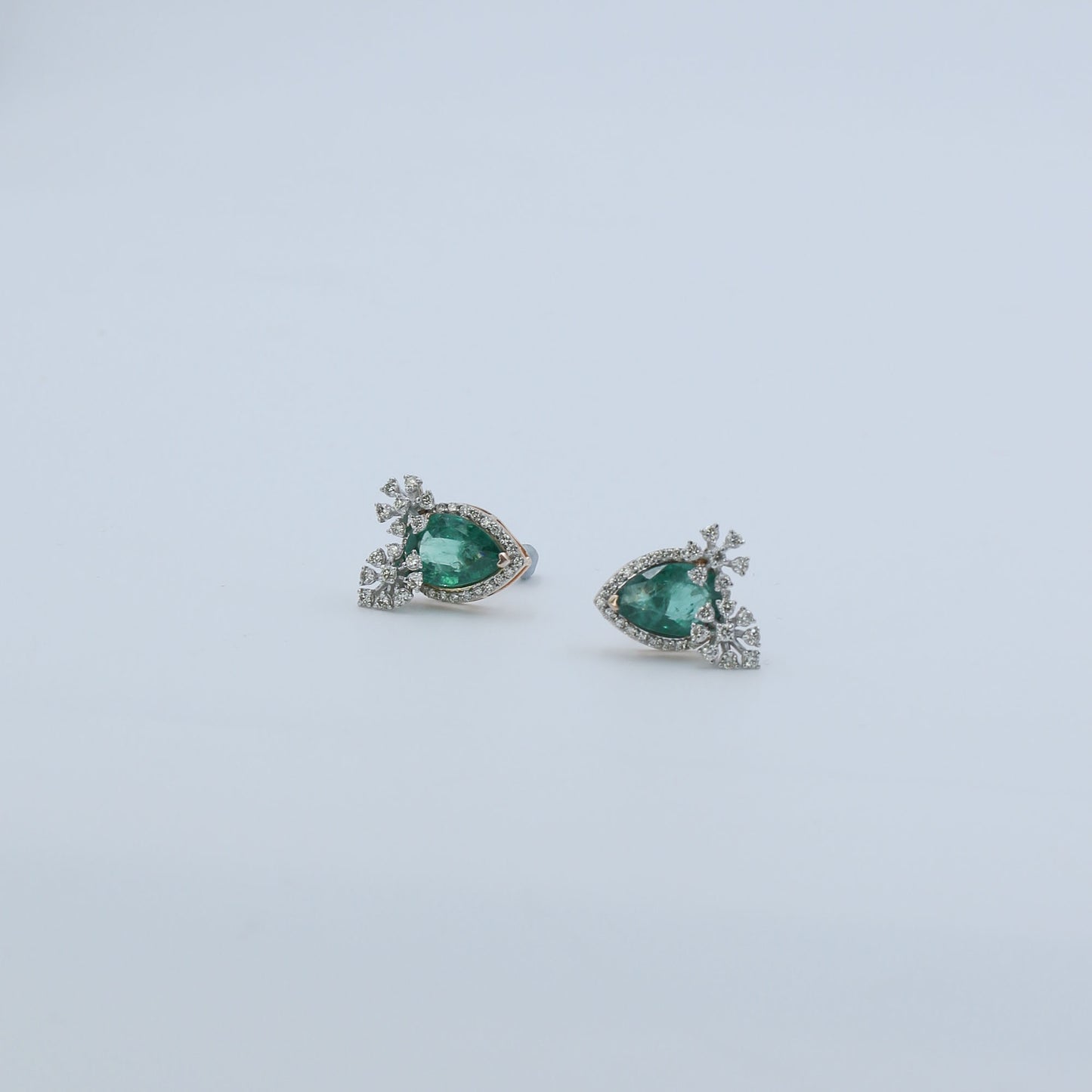 Diamond & Emerald Marquise Halo Earrings