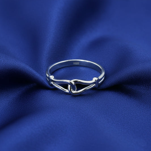 Sleek White Gold Love Knot Ring - Anirudh Jewels