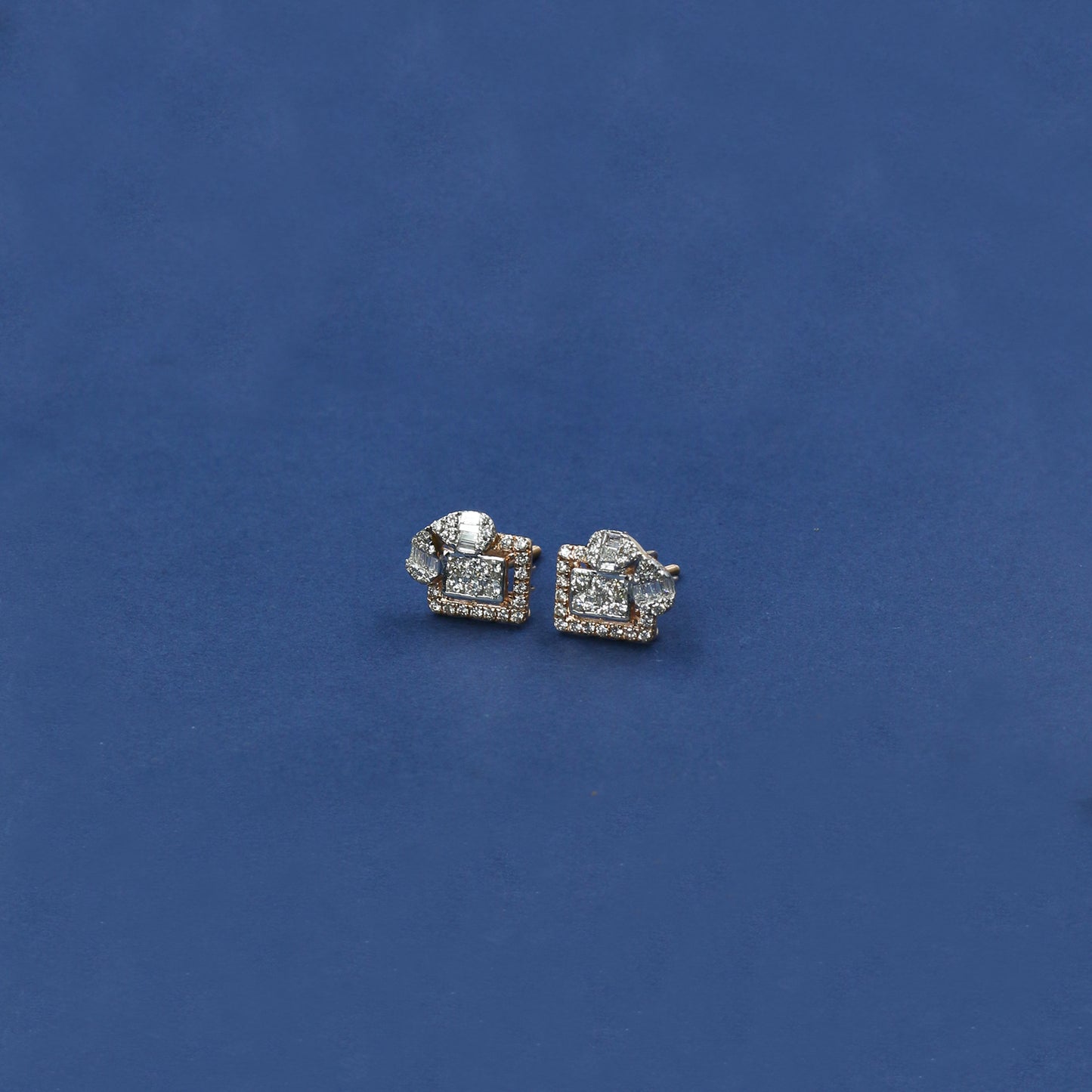 Diamond & Mixed-Cut Architectural Stud Earrings