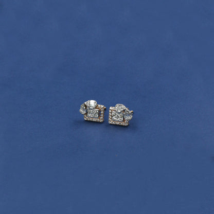 Diamond & Mixed-Cut Architectural Stud Earrings