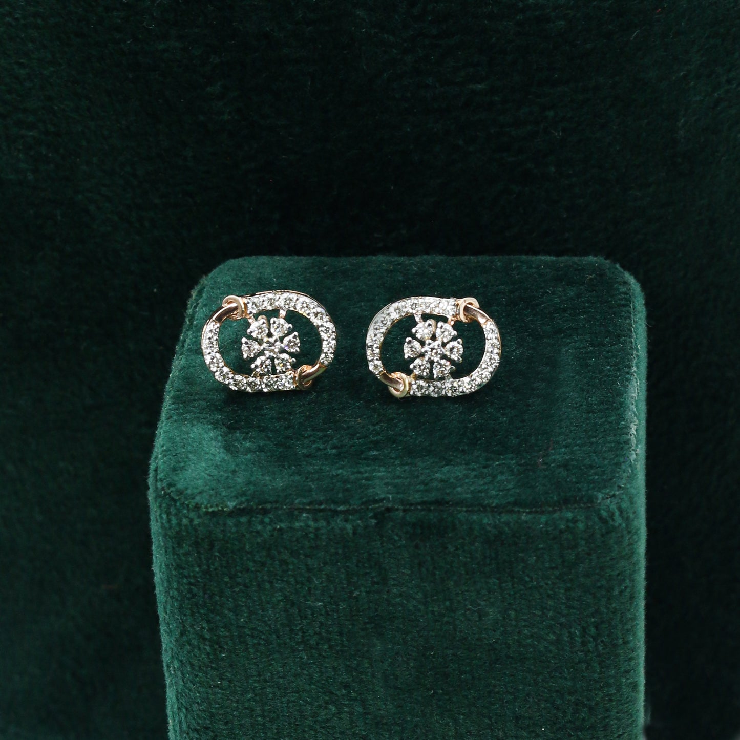 Diamond Orbital Halo Stud Earrings