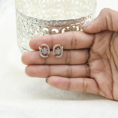 Diamond Orbital Halo Stud Earrings