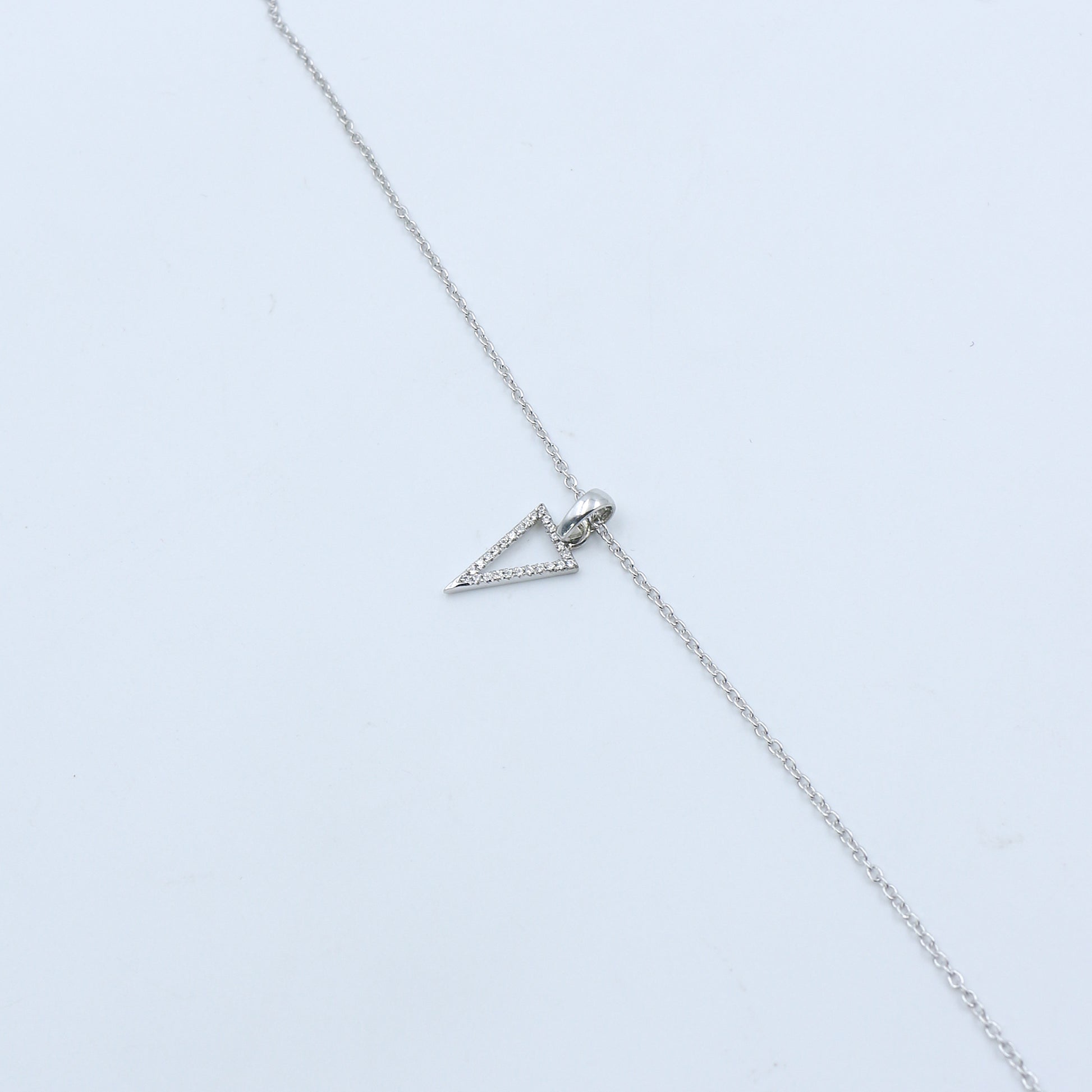 Diamond Triangle Gold Pendant – Natural Diamond Geometric Necklace - Anirudh Jewels