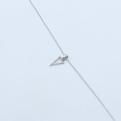 Diamond Triangle Gold Pendant – Natural Diamond Geometric Necklace - Anirudh Jewels