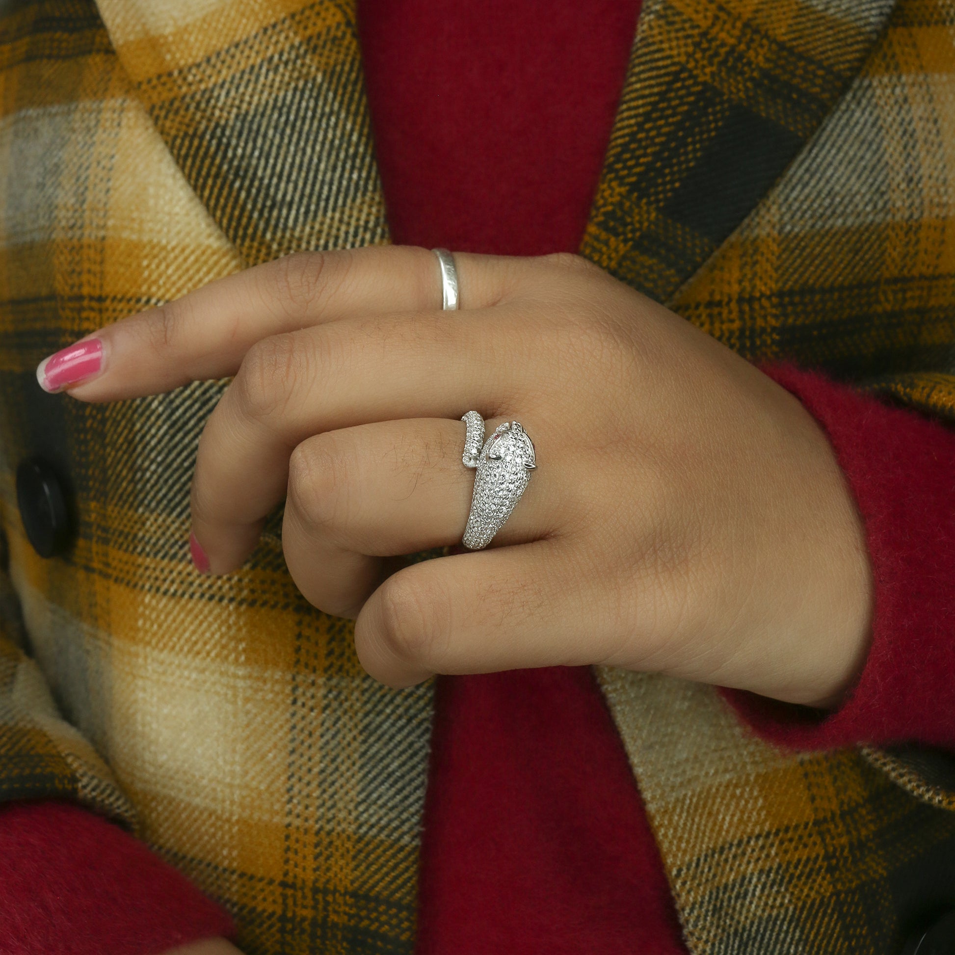 Ruby Halo Diamond Gold Ring - Anirudh Jewels