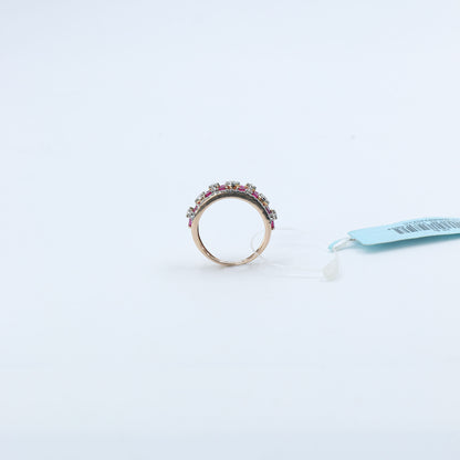 Diamond & Ruby Architectural Wide Band Ring