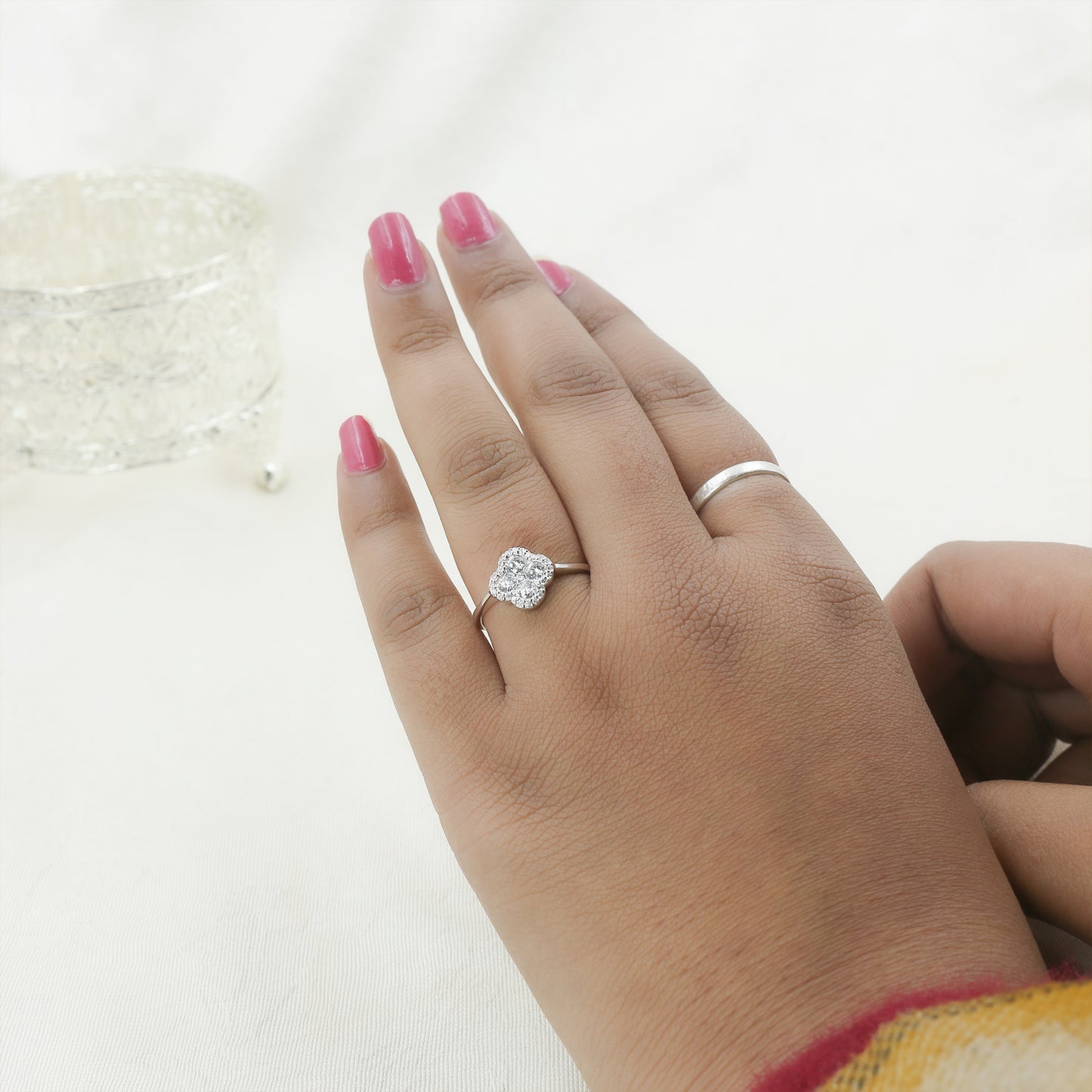 Cushion Halo Diamond Gold Ring for Women – Luxury Statement Engagement Ring - Anirudh Jewels