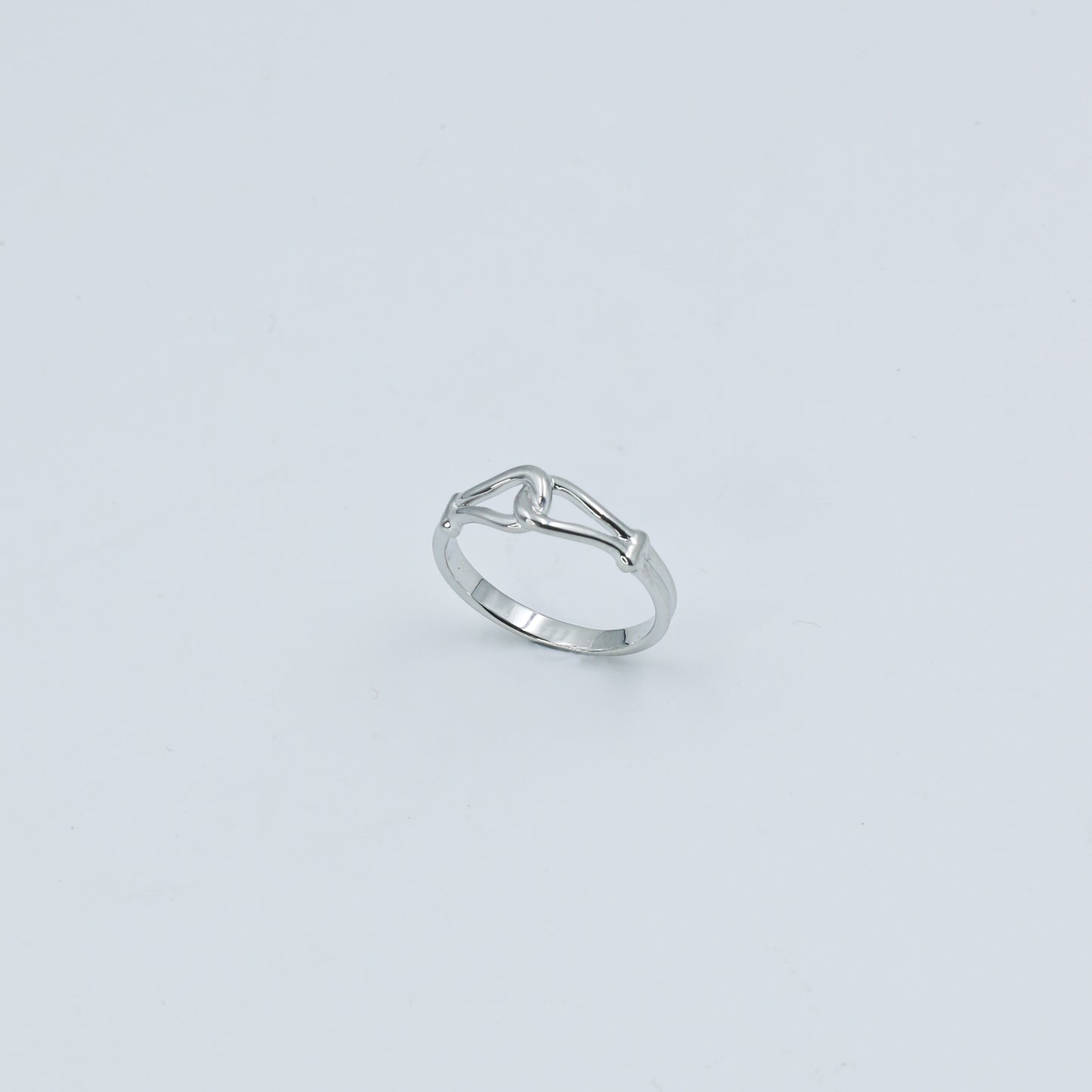 Sleek White Gold Love Knot Ring