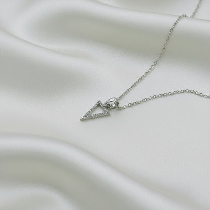 Diamond Triangle Gold Pendant – Natural Diamond Geometric Necklace - Anirudh Jewels