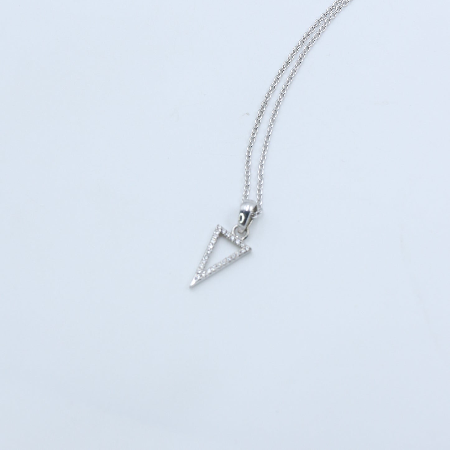 Diamond Triangle Gold Pendant – Natural Diamond Geometric Necklace - Anirudh Jewels