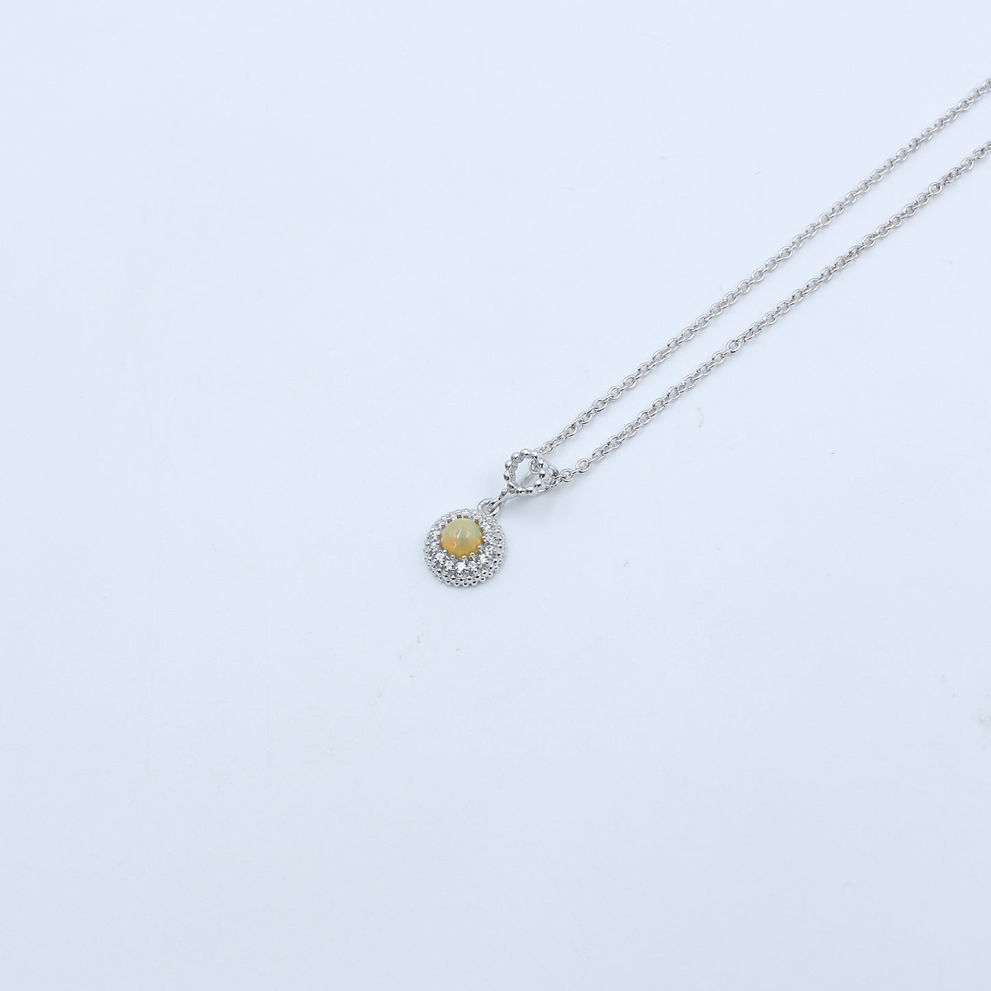 Diamond Opal Halo Gold Pendant for Women – Elegant Designer Necklace Pendant - Anirudh Jewels