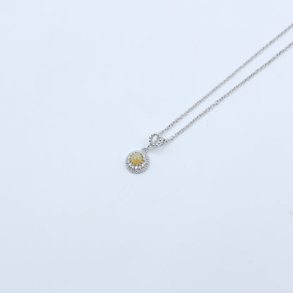 Diamond Opal Halo Gold Pendant for Women – Elegant Designer Necklace Pendant - Anirudh Jewels