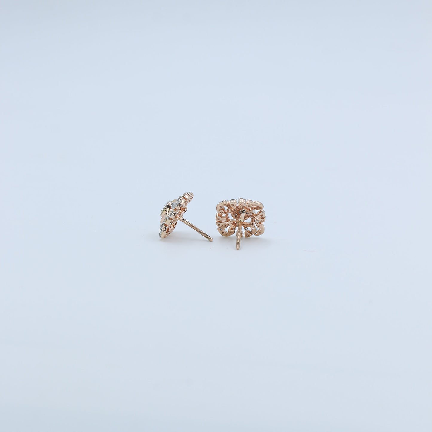 Diamond Filigree Halo Stud Earrings
