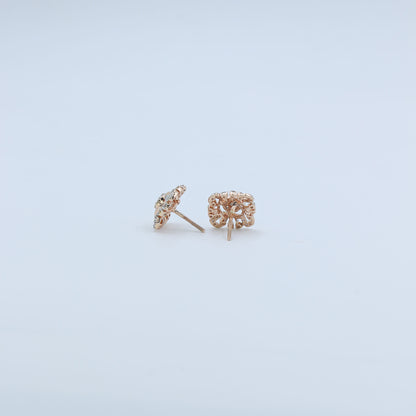 Diamond Filigree Halo Stud Earrings