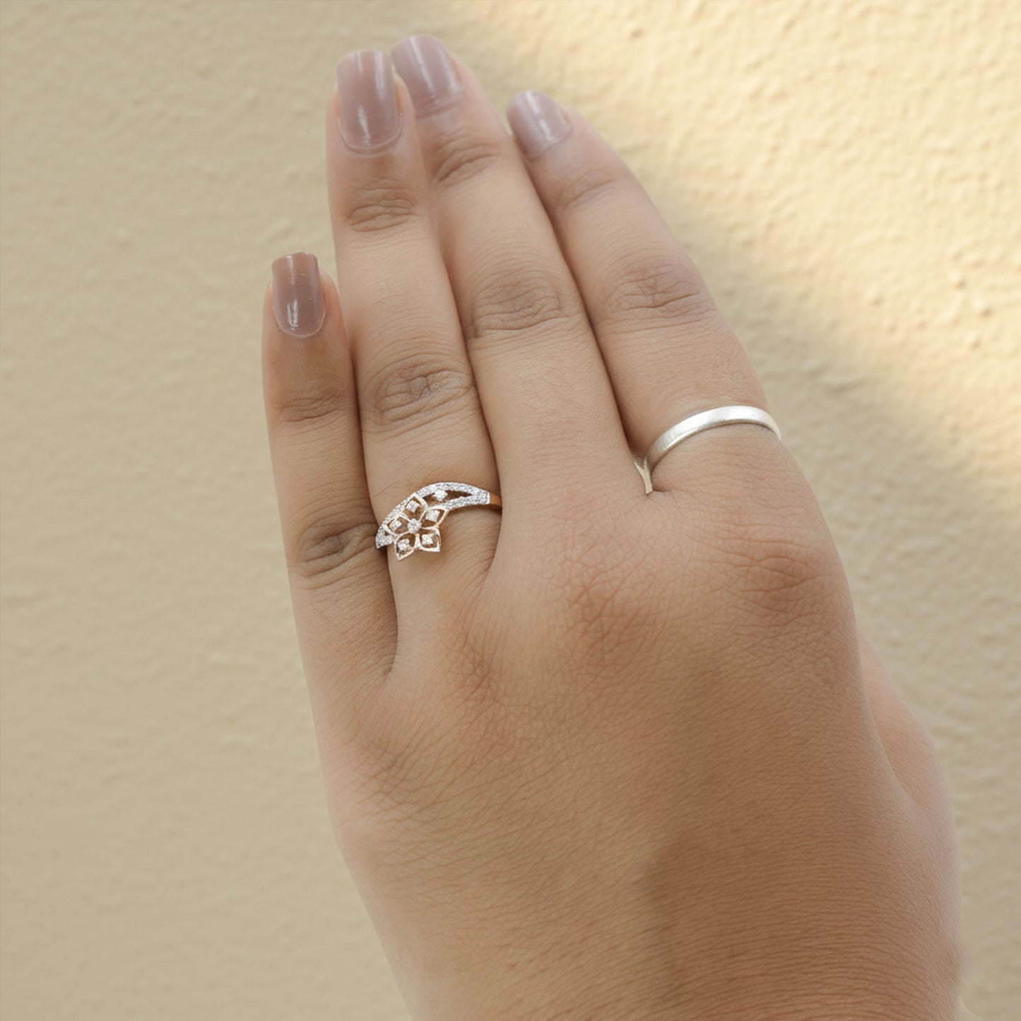Diamond Petite Floral Ring