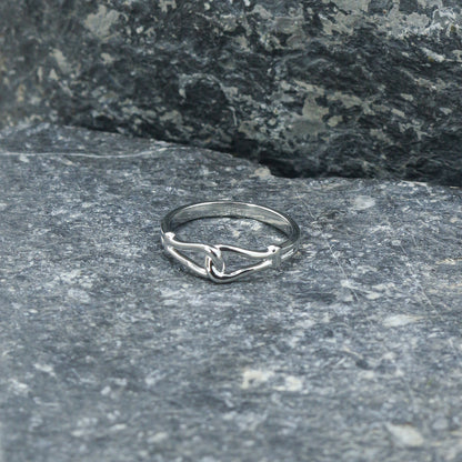 Sleek White Gold Love Knot Ring