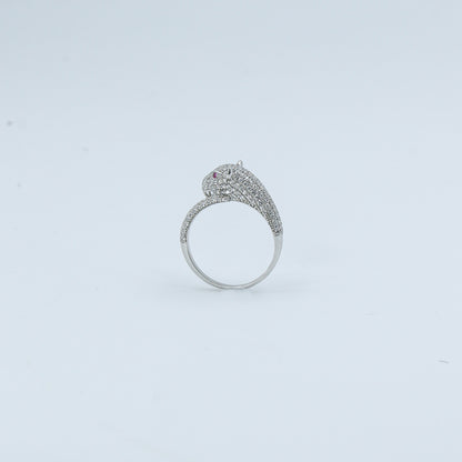 Ruby Halo Diamond Gold Ring - Anirudh Jewels