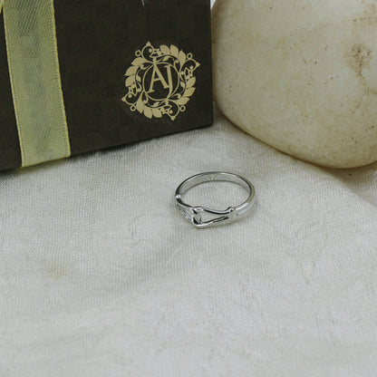 Sleek White Gold Love Knot Ring