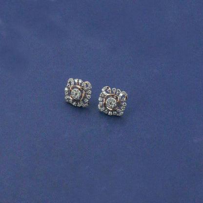 Diamond Filigree Halo Stud Earrings