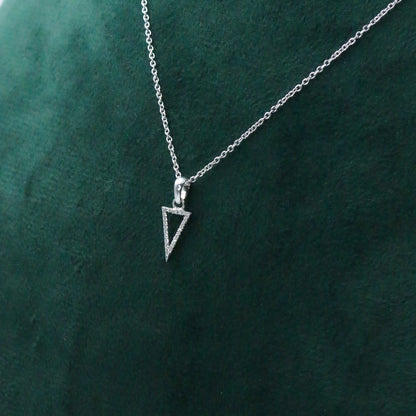 Diamond Triangle Gold Pendant – Natural Diamond Geometric Necklace - Anirudh Jewels