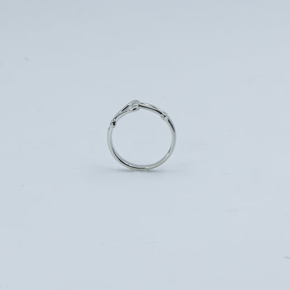 Sleek White Gold Love Knot Ring