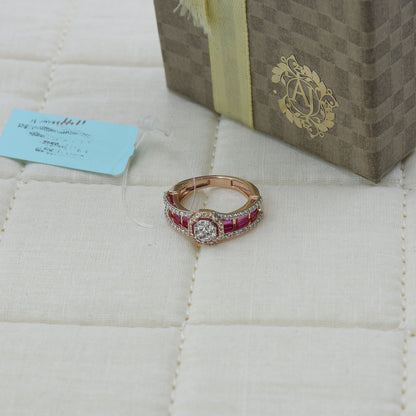Diamond & Crimson Royal Halo Ring