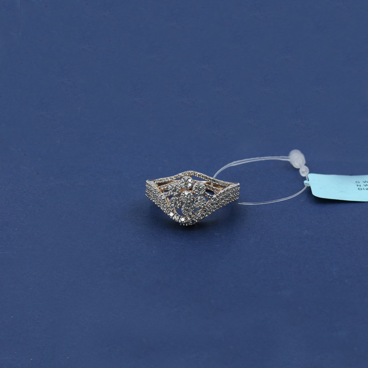 Diamond Wave Cluster Statement Ring