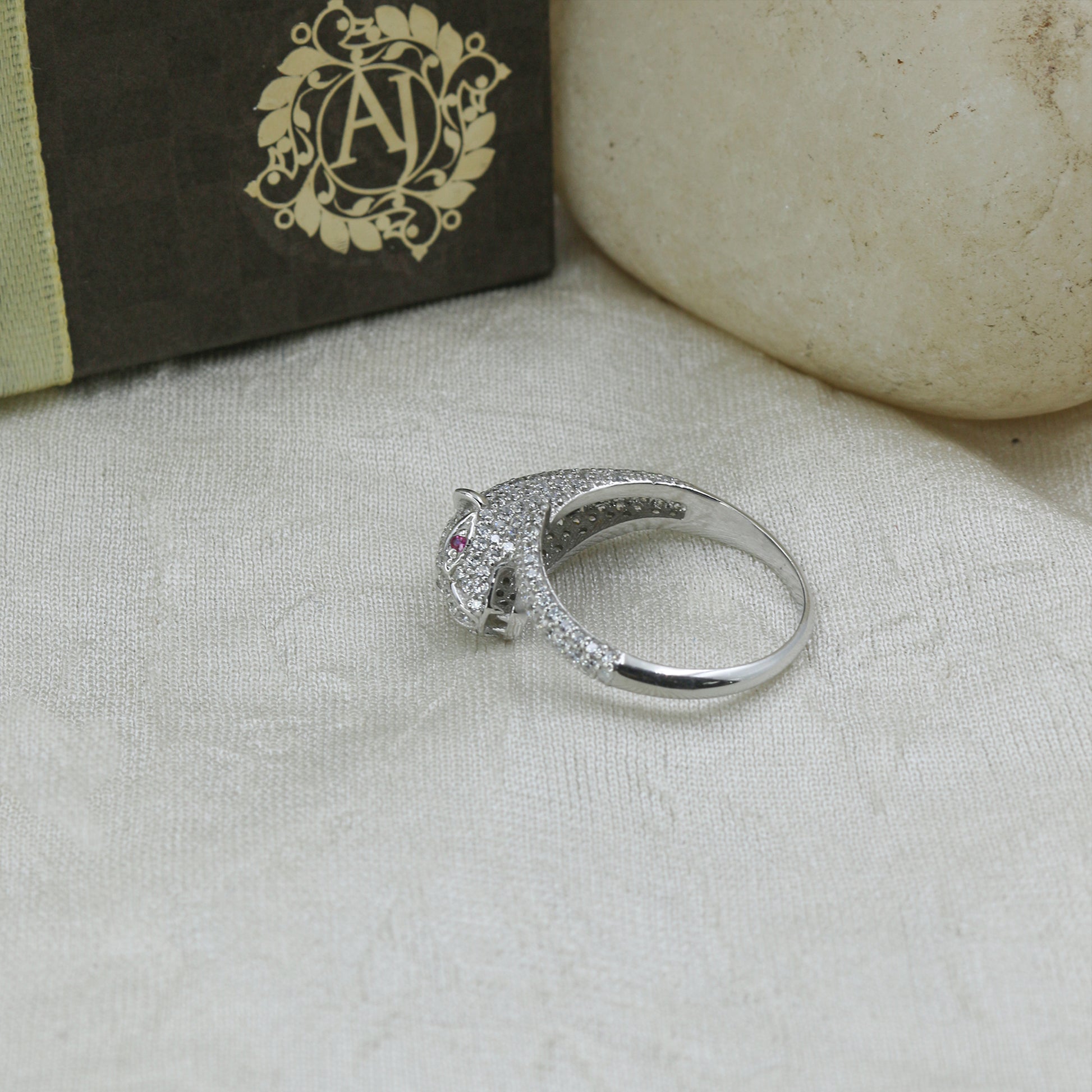 Ruby Halo Diamond Gold Ring - Anirudh Jewels