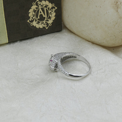 Ruby Halo Diamond Gold Ring - Anirudh Jewels