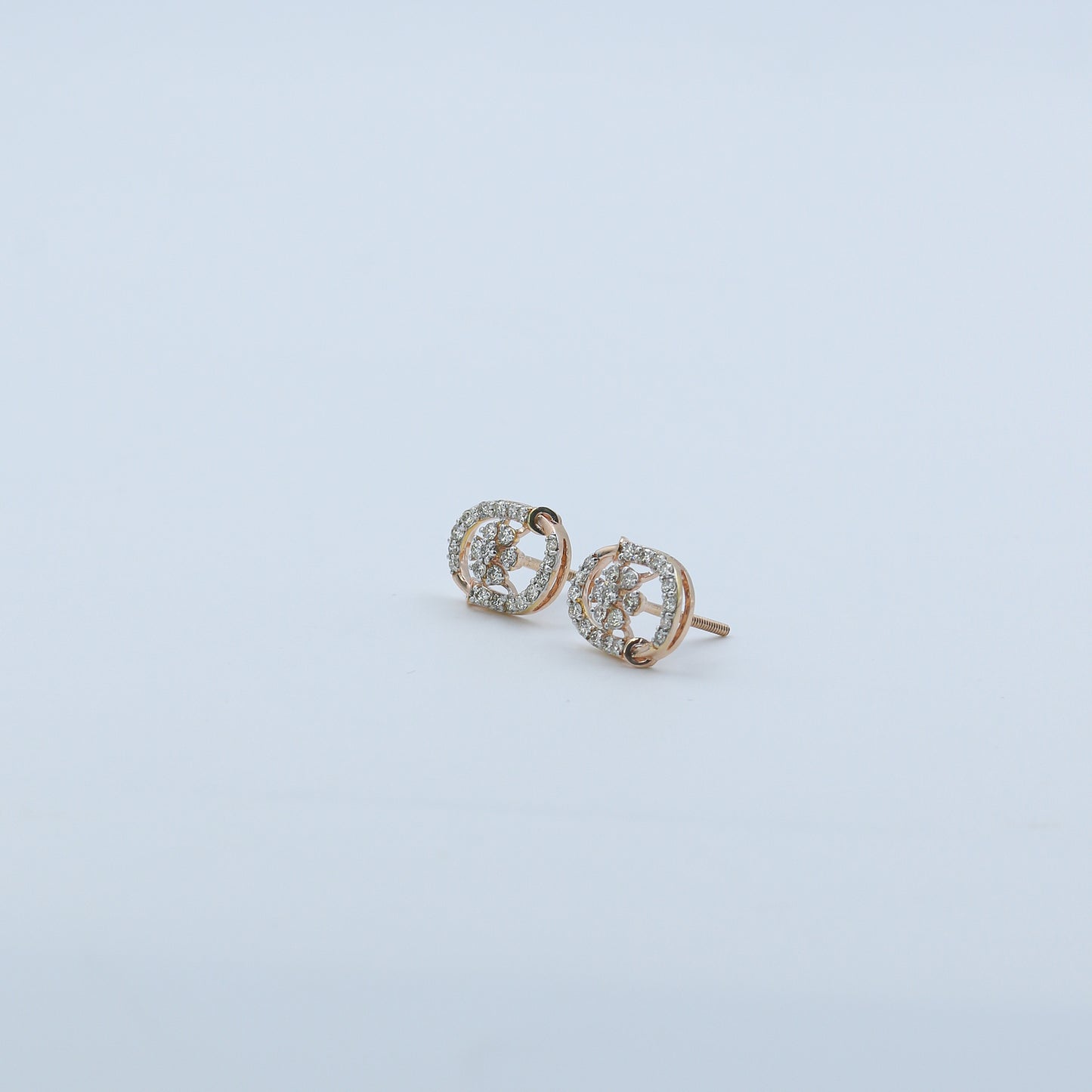 Diamond Orbital Halo Stud Earrings