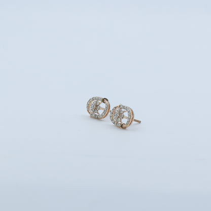 Diamond Orbital Halo Stud Earrings