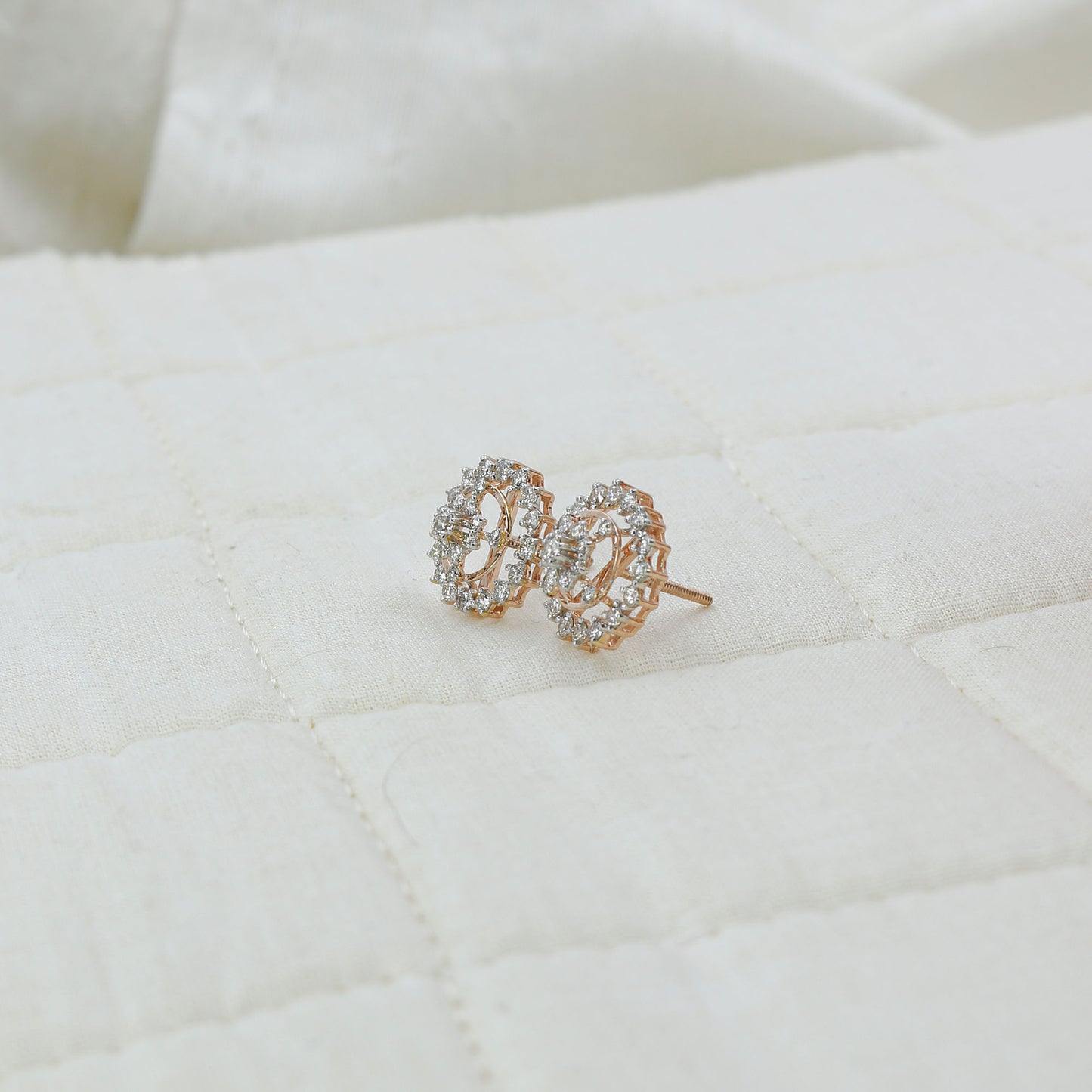 Diamond Radiance Sunburst Stud Earrings
